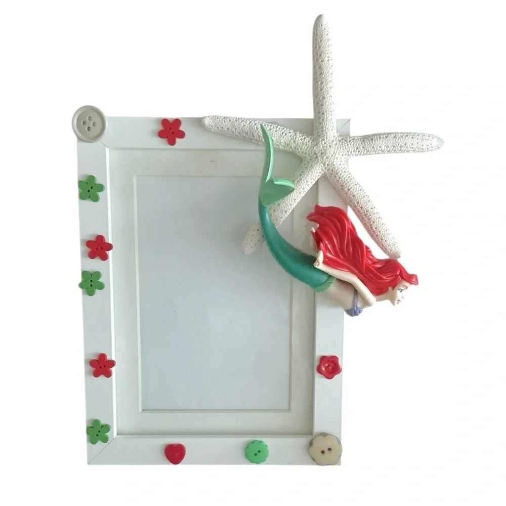 Disney Little Mermaid Picture Frame Starfish Kitsch Toy Art 8 X 6 Beach Theme